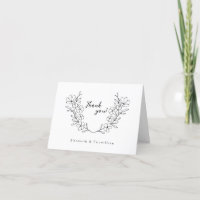 Simple Elegant Black White Cherry Blossom Wreath 