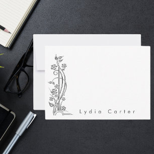 Simple Elegant Black & White Floral Card