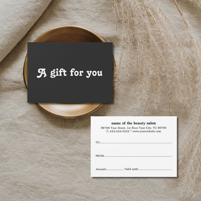 Simple Elegant Black White Gift Certificate (Creator Uploaded)