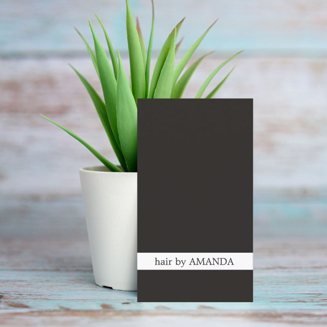 Simple Elegant Black White Hairdresser Business Card (Creator Uploaded)