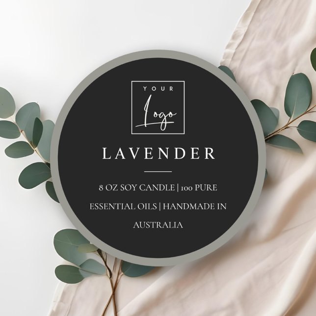 Simple Elegant Black & White Logo Candle Label (Creator Uploaded)