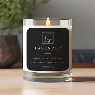 Simple Elegant Black & White Logo Candle Label