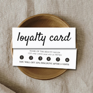 Simple Elegant Black White Loyalty Card