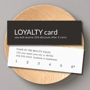 Simple Elegant Black White Loyalty Card