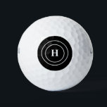 Simple Elegant Black White Monogram golfer  Golf Balls<br><div class="desc">Elegant black and white monogram golf balls. Perfect for birthday,  Father's day. Personalise with your initials.</div>
