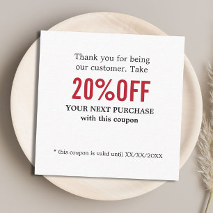 Simple Elegant Black White Red Coupon