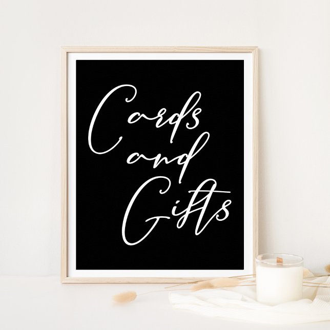 Simple Elegant Black White Wedding Cards Gifts Poster (Creator Uploaded)