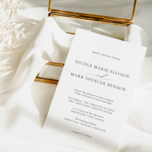 Simple Elegant Black & White Wedding Invitation