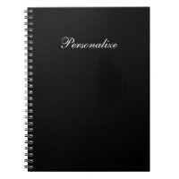 Simple Elegant Black Writing Journal Personalised 