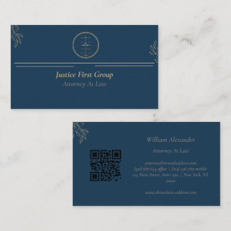 Simple elegant blue Attorney/ Lawyer Business Card