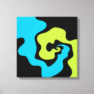 Simple elegant Blue green black Abstract shapes Canvas Print