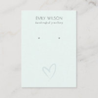 Simple Elegant Blue Heart Stud Earring Display