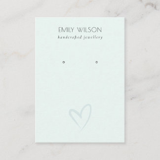 Simple Elegant Blue Heart Stud Earring Display Business Card