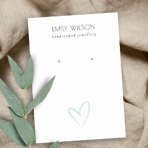 Simple Elegant Blue Heart Stud Earring Display Business Card