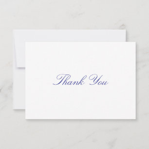 Simple, Elegant, Blue Lettering Thank You Card