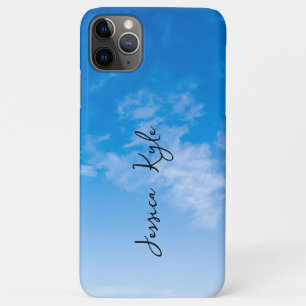 Simple Elegant Blue Sky Typography Name Case-Mate iPhone Case