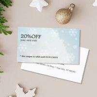 Simple Elegant Blue Snowflakes Beauty Coupon