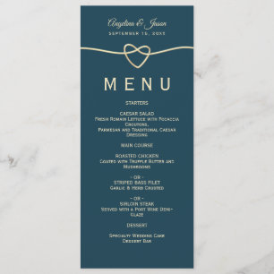 Simple Elegant Blue Wedding Menu