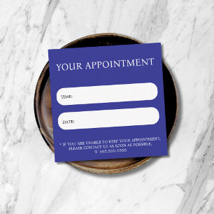 Simple Elegant Blue White Salon Spa Appointment Card