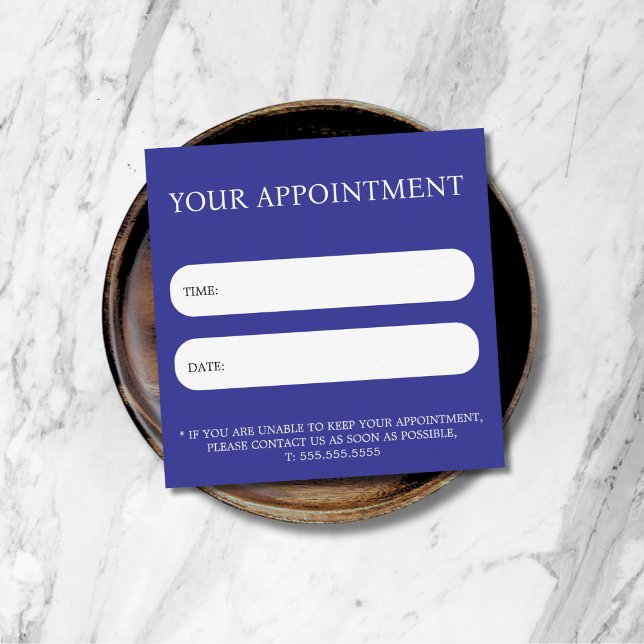 Simple Elegant Blue White Salon Spa Appointment Card (Creator Uploaded)