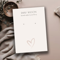 Simple Elegant Blush Heart Stud Earring Display