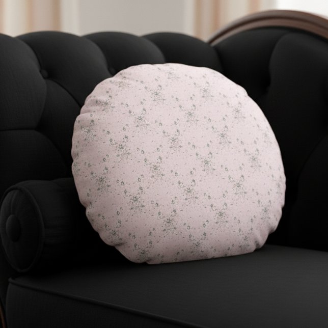 Simple Elegant Blush Pink Glitter Pattern Round Cushion (Creator Uploaded)
