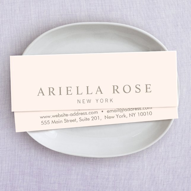 Simple Elegant Blush Pink Professional Minimalist Mini Business Card (Creator Uploaded)