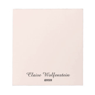 Simple Elegant Blush Pink Professional Notepad