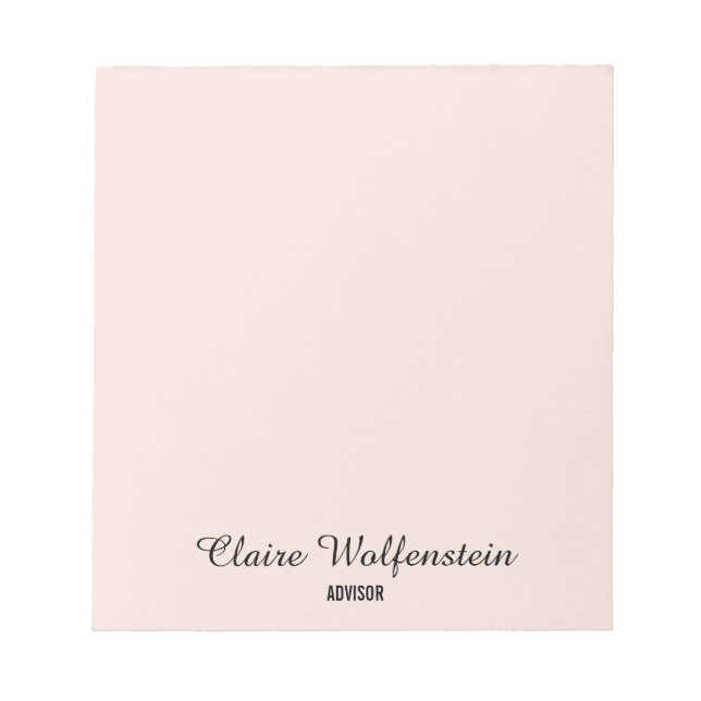 Simple Elegant Blush Pink Professional Notepad (Front)