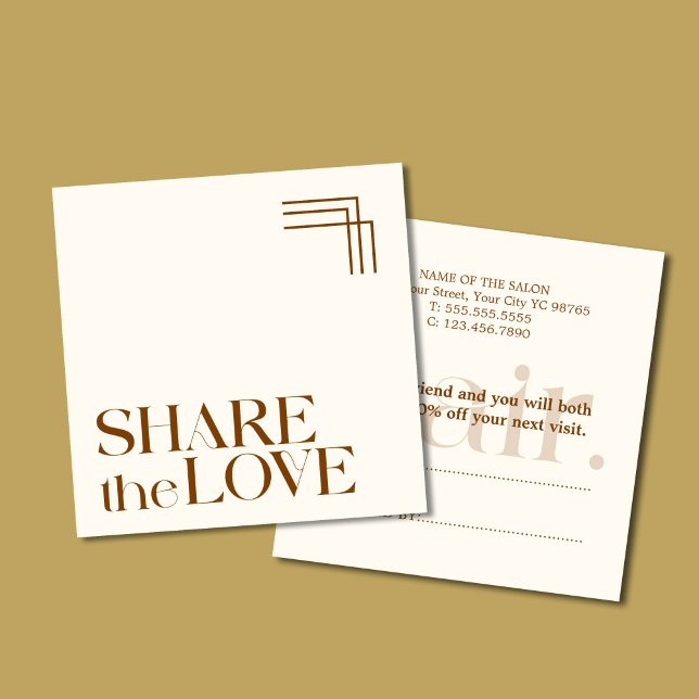 Simple Elegant Boho Brown Referral Card (Creator Uploaded)