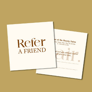 Simple Elegant Boho Brown Referral Card