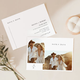 Simple Elegant Boho Photo Wedding Save the Date Invitation