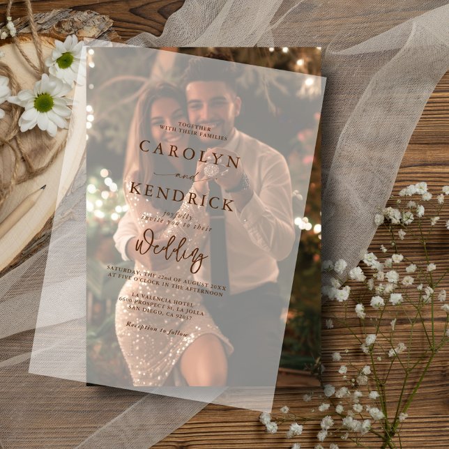 Simple Elegant Boho Rustic Wedding Vellum Invitations (Creator Uploaded)