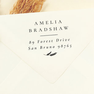 Simple Elegant Boho Sprig Return Address Self-inking Stamp