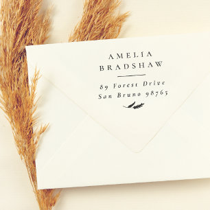 Simple Elegant Boho Sprig Return Address Self-inking Stamp