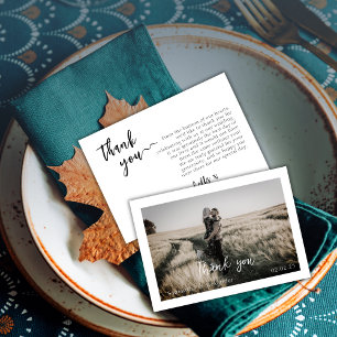 Simple Elegant Boho Wedding Thankyou Photo Card