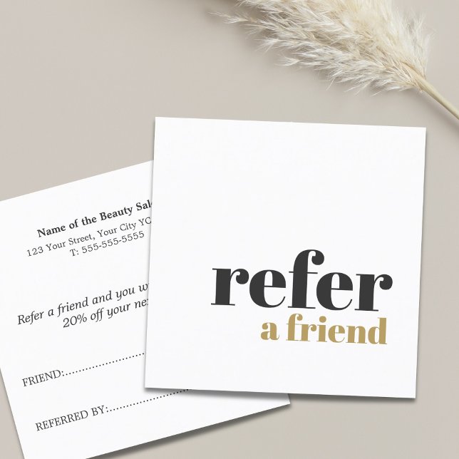 Simple Elegant Bold Beauty Salon Referral Card (Creator Uploaded)