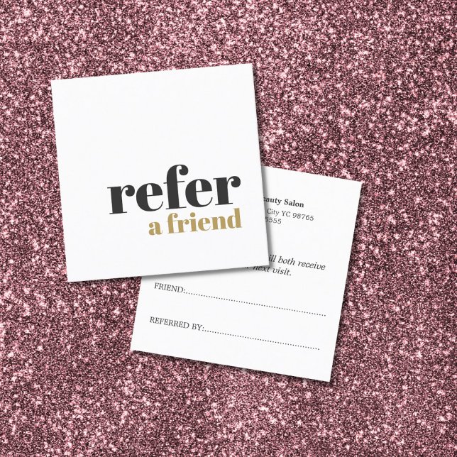 Simple Elegant Bold Beauty Salon Referral Card (Creator Uploaded)