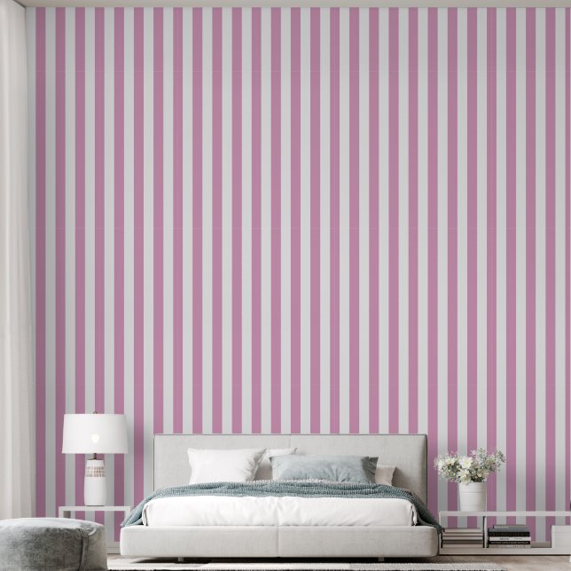 Simple elegant bold pink stripe wallpaper (Bedroom)