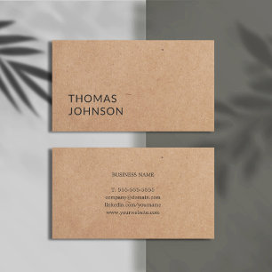 Simple Elegant Bold PRINTED Kraft Paper Consultant Business Card