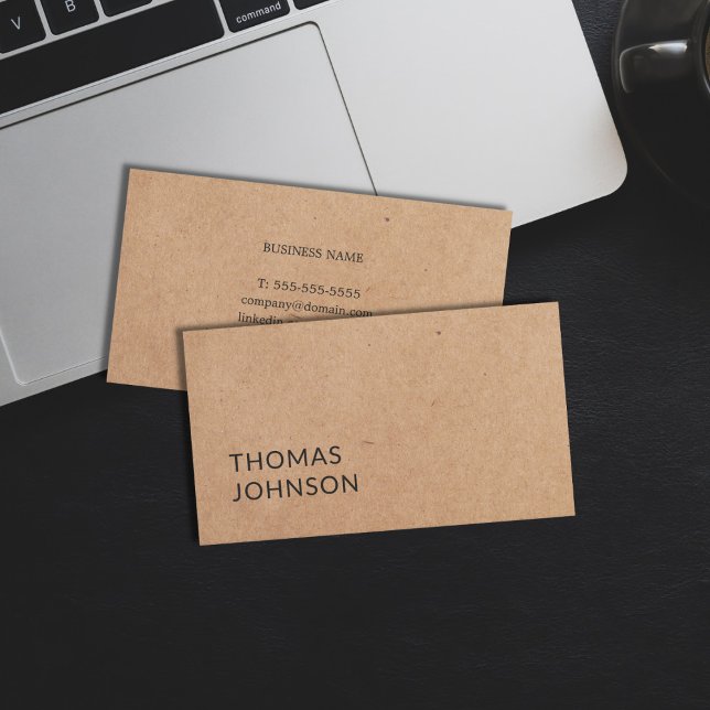 Simple Elegant Bold PRINTED Kraft Paper Consultant Business Card (Creator Uploaded)