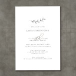 Simple Elegant Botanical 50th Birthday Invitation<br><div class="desc">A simple hand-drawn botanical sprig combines with airy calligraphy and traditional typography to create a fusion design that a man or woman would be comfortable using. Dark grey text on white is the perfect choice for any season.</div>