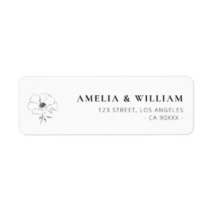 simple elegant botanical address label