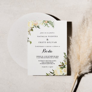 Simple Elegant Botanical Floral Wedding Invitation