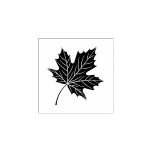Simple Elegant Botanical Maple Leaf   Motif Rubber Stamp