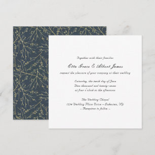Simple Elegant Botanical Square Wedding Invitation