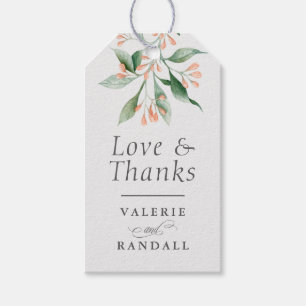 Simple Elegant Botanical Wedding Thank You Favour Gift Tags