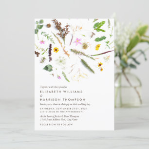 Simple Elegant Botanical Wild Flower Wedding Invitation