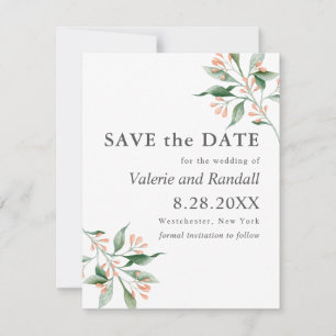 Simple Elegant Botnanical Wedding Save the Date
