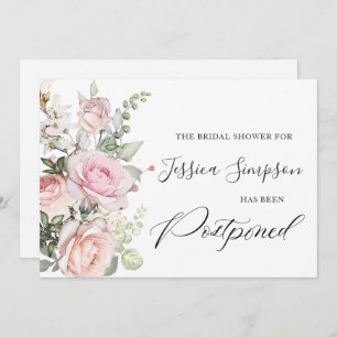 Simple Elegant Bridal Shower Change the Date Invitation
